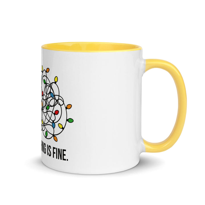 Mugs Yellow / 11 oz I'm Fine Mug with Color Inside | Christmas Gifts By Luv Alwayz Gifts For Every Occassion
