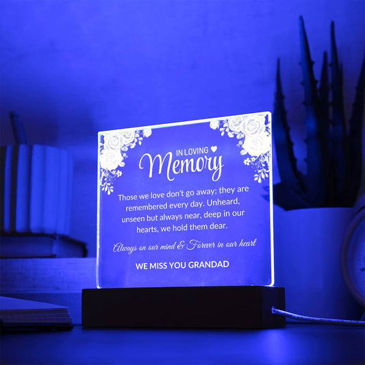 Plaque In Loving Memory Grandad Square Plaque By Luv Alwayz Gifts For Every Occassion