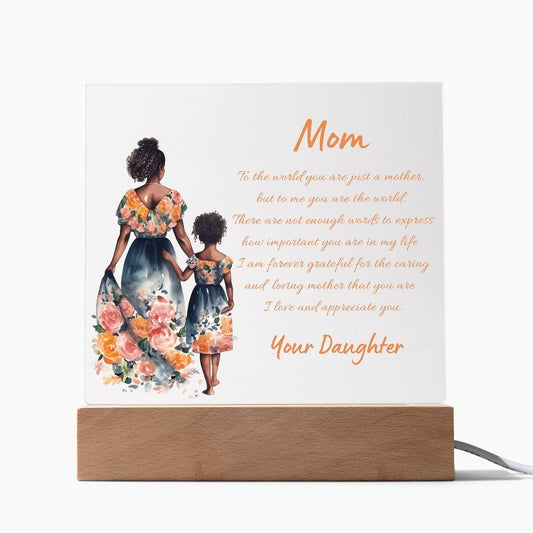 Plaque Mom To The World You Are Just A Mother Square Plaque By Luv Alwayz Gifts For Every Occassion