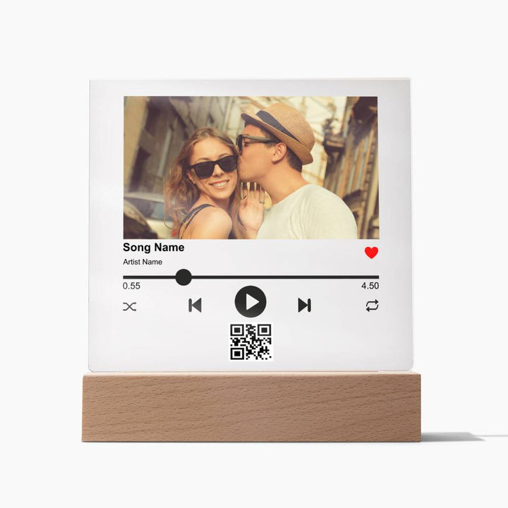 Plaque Wooden Base Personalised Music Song Acrylic Plaque By Luv Alwayz Gifts For Every Occassion