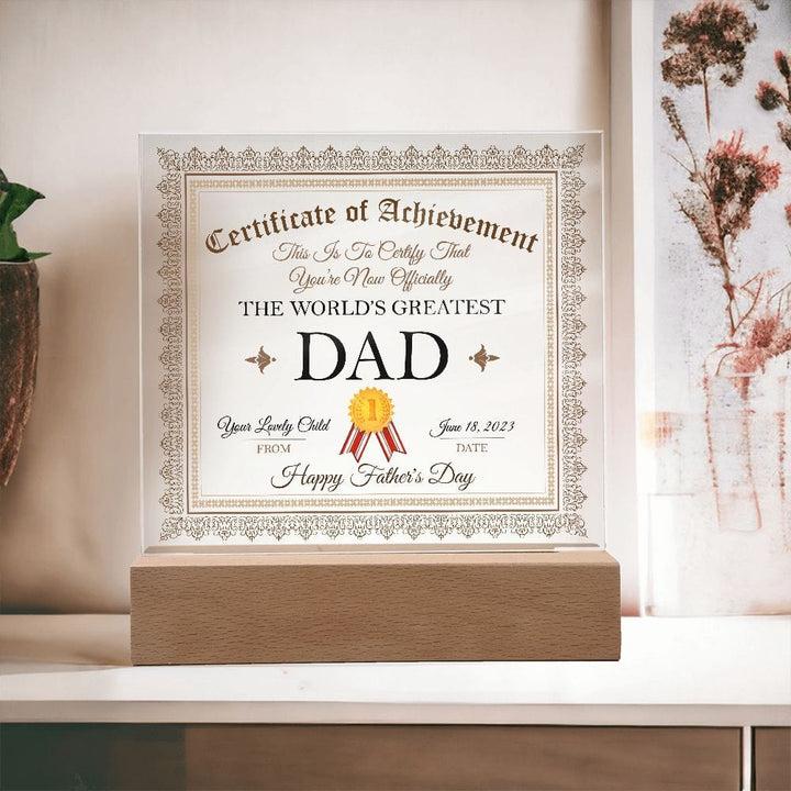Plaque Wooden Base The World's Greatest Dad Plaque | Father's Day Gift By Luv Alwayz Gifts For Every Occassion