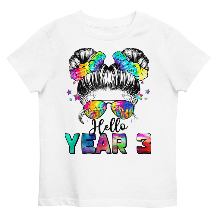 T-shirts 5-6 Hello Year 3 Organic cotton T-shirt By Luv Alwayz Gifts For Every Occassion