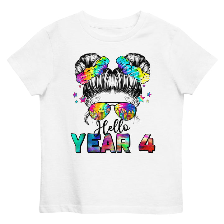 T-shirts 5-6 Hello Year 4 Organic cotton T-shirt By Luv Alwayz Gifts For Every Occassion