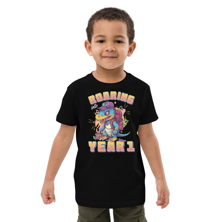 T-shirts 5-6 Roaring Into Year 1 Organic Cotton Kids T-shirt By Luv Alwayz Gifts For Every Occassion