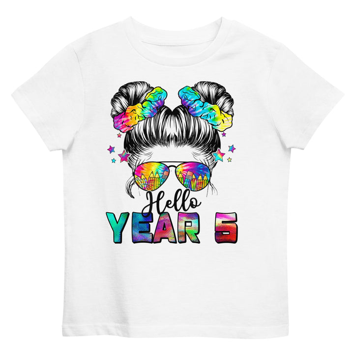 T-shirts 7-8 Hello Year 5 Organic cotton T-shirt By Luv Alwayz Gifts For Every Occassion